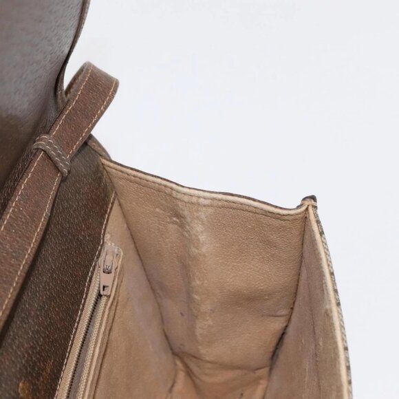 GUCCI GG Supreme Web Sherry Line Shoulder Bag PVC Beige Gold Auth 155593 - Picture 12 of 16